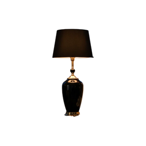 Elegant Jet-Black Porcelain Table Lamp