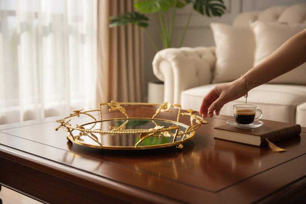 Majestic Halo Luxe Metallic Display Tray