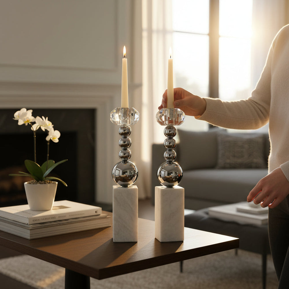 Elysian Marbella Candle Holders (Pair)