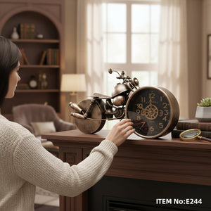 Vintage Rider Metallic Wall/Table Clock