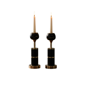 Vintage Radiance Crystal Candle Holders (Pair)