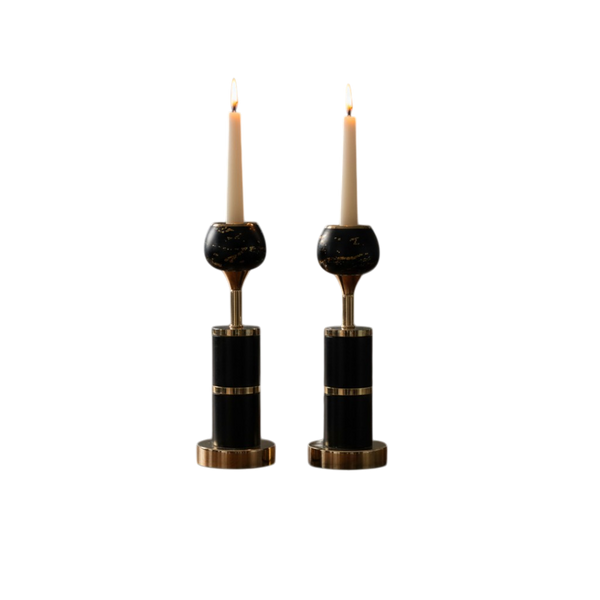 Vintage Radiance Crystal Candle Holders (Pair)