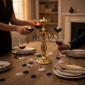 Bohemian Metallic Dining Candle Holder (5in1)
