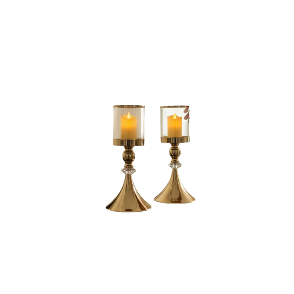 Crystal Vine Metallic Candle Stand (Pair)