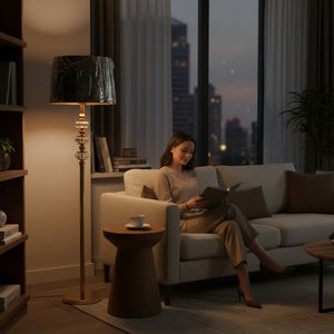 Lumine Modern Metallic Crystal Floor Lamp