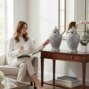 Silver Mist Marble Porcelain Jars