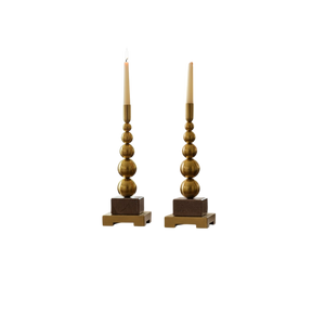 Vintage Brass Candle Holder with Marble Base