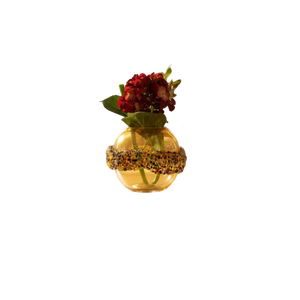 Strata Gold Textured Glass Vase