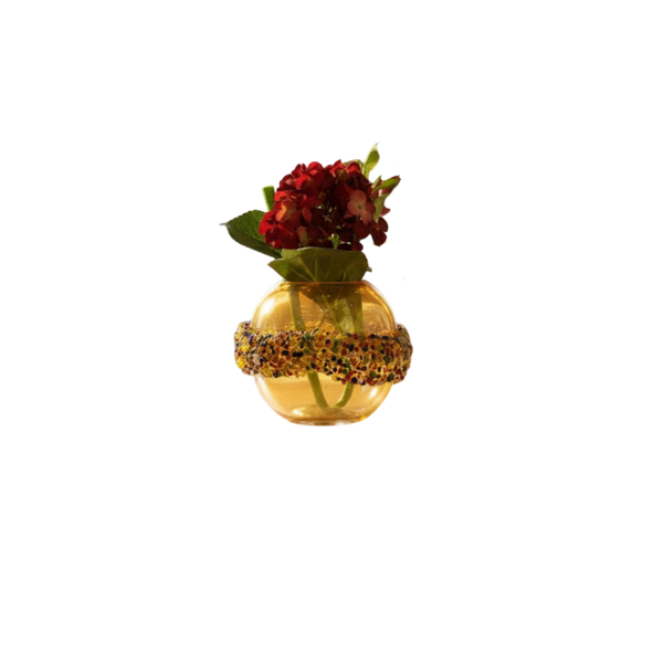 Strata Gold Textured Glass Vase