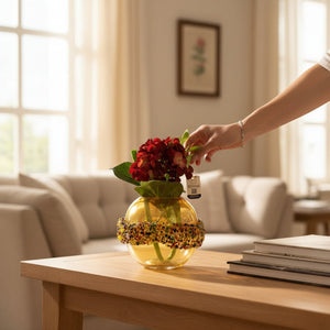 Strata Gold Textured Glass Vase