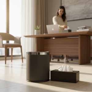 Handcrafted Premium Leather Dustbin Tissue Box Set