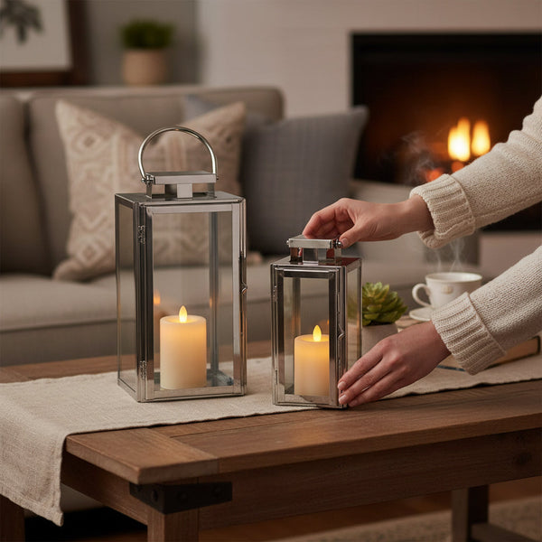 Luminous Glass Lantern Set