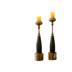 Obsidian Rise Candle Holder Pair