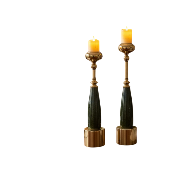 Obsidian Rise Candle Holder Pair