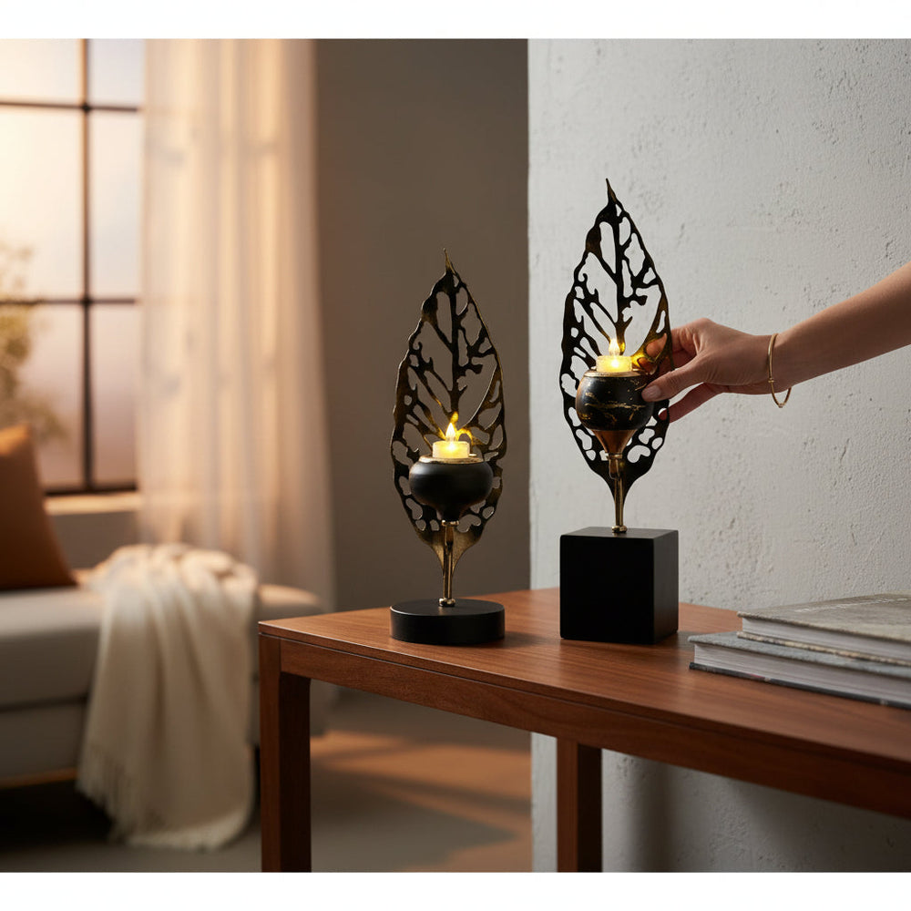 Verdant Elegance Candle Holders (Pair)