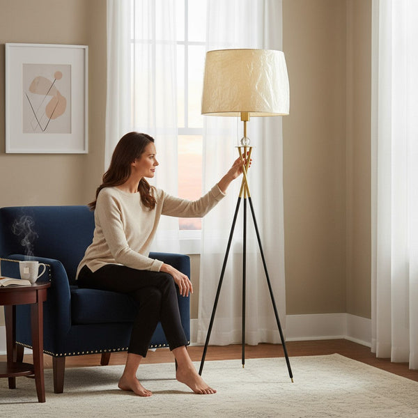 Lumis Arte Metallic Tripod Floor Lamp