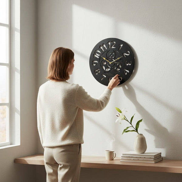 Royal Bronze Black Wall Timepiece