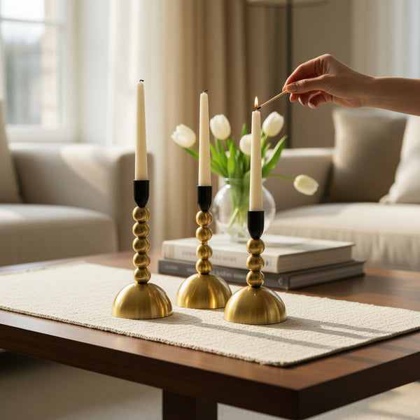 Vintage Solid Brass Candle Stand – Classic Antique Home Décor