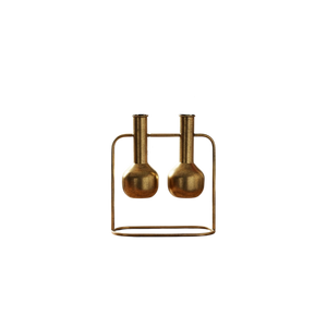 Twin Elegance Gold Vase Stand