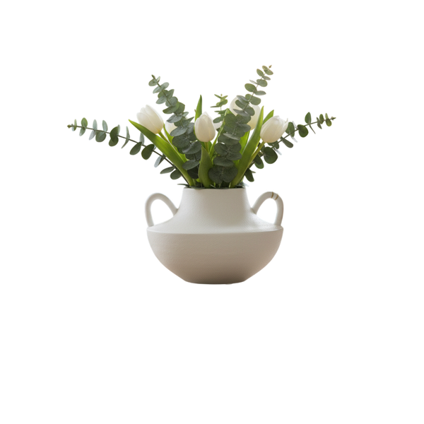 Frosted Ring Minimal Ceramic Vase