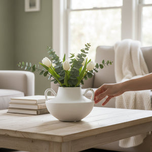 Frosted Ring Minimal Ceramic Vase