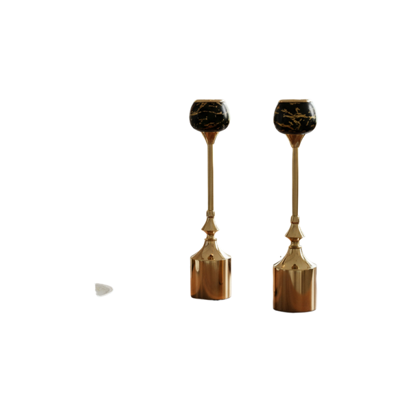 Heritage Metallic Modern Candle Stands (Pair)