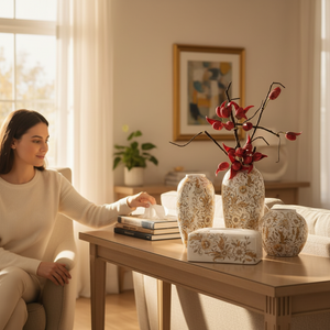 Modern Terra Layered Ceramic Vases
