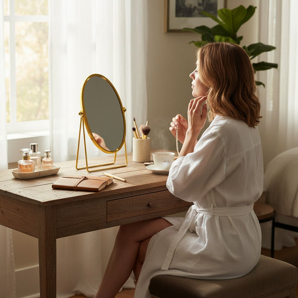 Aurelia Golden Glow Table Mirror
