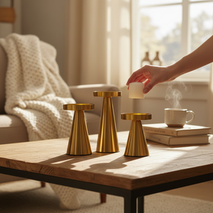 Glow Metallic Candle Stand Set