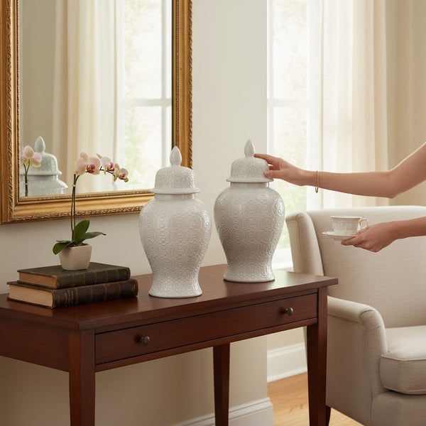 Classic White Modern Ceramic Urns