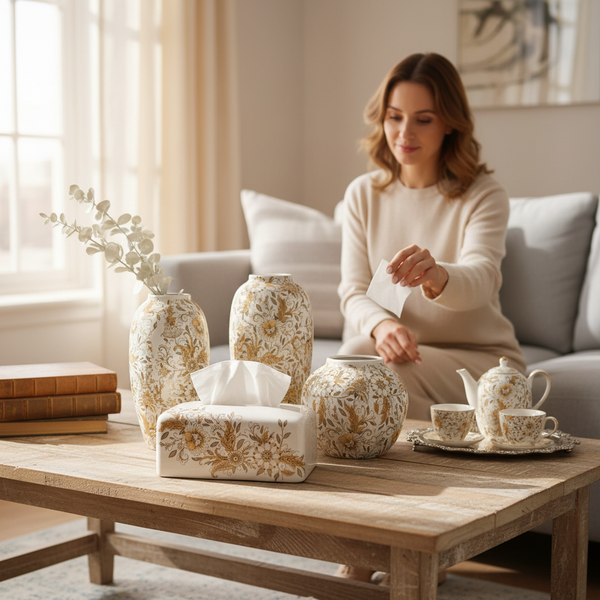 Modern Terra Layered Ceramic Vases