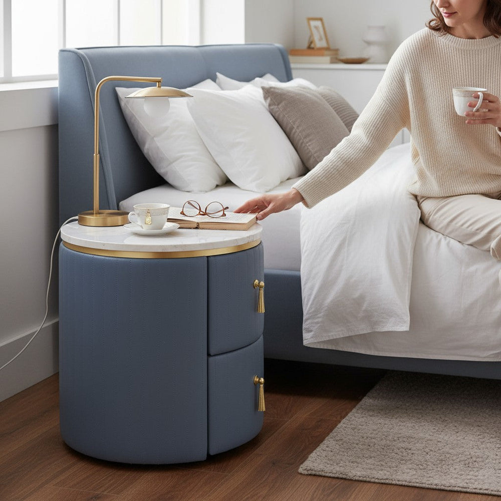 SkyBlue Luxe Marble Top Side Table