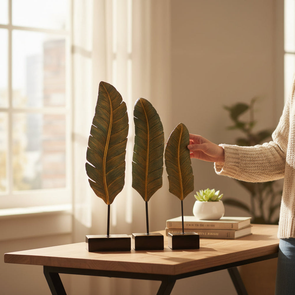 Modern Botanical Fiber Sculpture Set