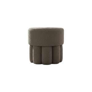 Luxury Bouclé Round Ottoman Stool | Modern Upholstered Accent Stool