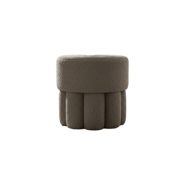 Luxury Bouclé Round Ottoman Stool | Modern Upholstered Accent Stool