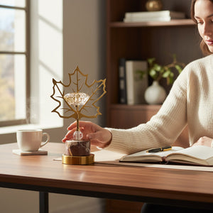 Elysia Brass Crystal Lotus Candle Holder