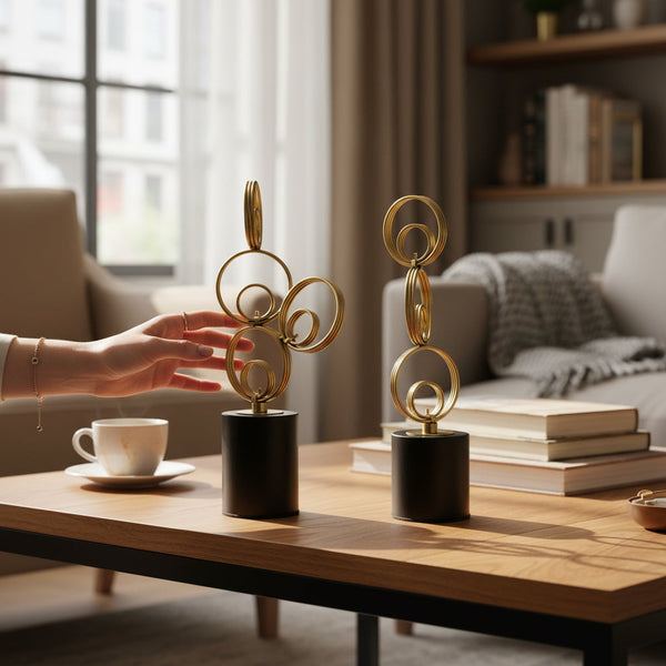 Modern Sculptural Metallic Table Ornament