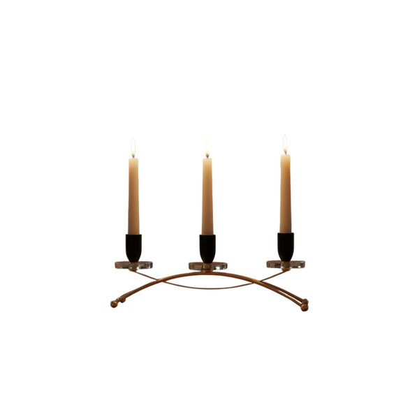 Opulent Aura Crystal Lotus Metallic Candle Stand