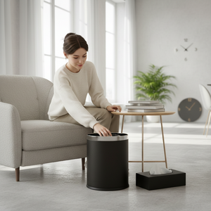 Handcrafted Premium Leather Dustbin Tissue Box Set