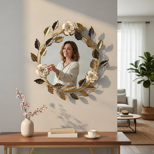 Premium Stainless Steel Round Wall Mirror