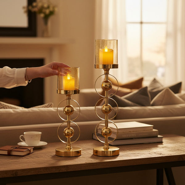 Celestial Polished Candle Stands (Pair)