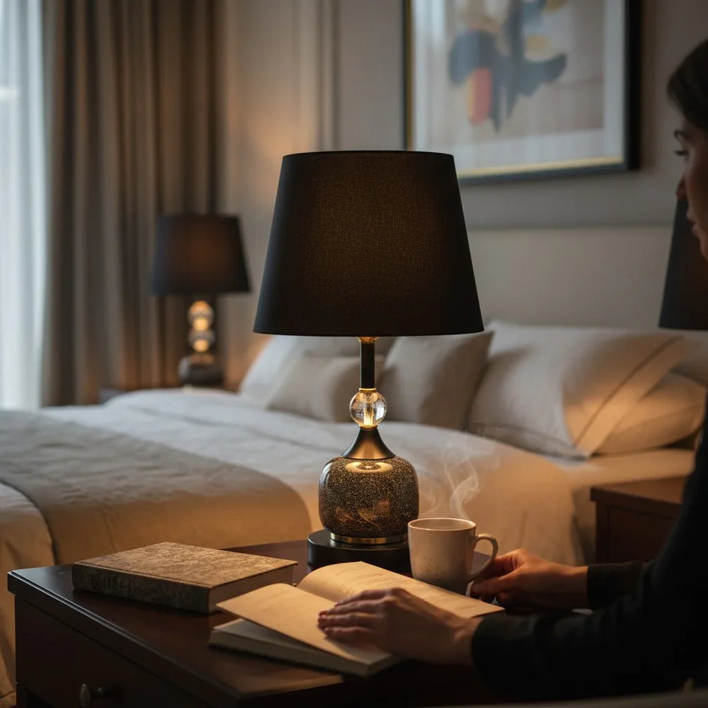 Modern Marble-Effect Table Lamp