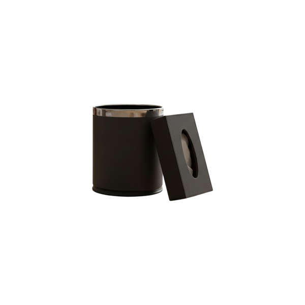 Handcrafted Premium Leather Dustbin Tissue Box Set