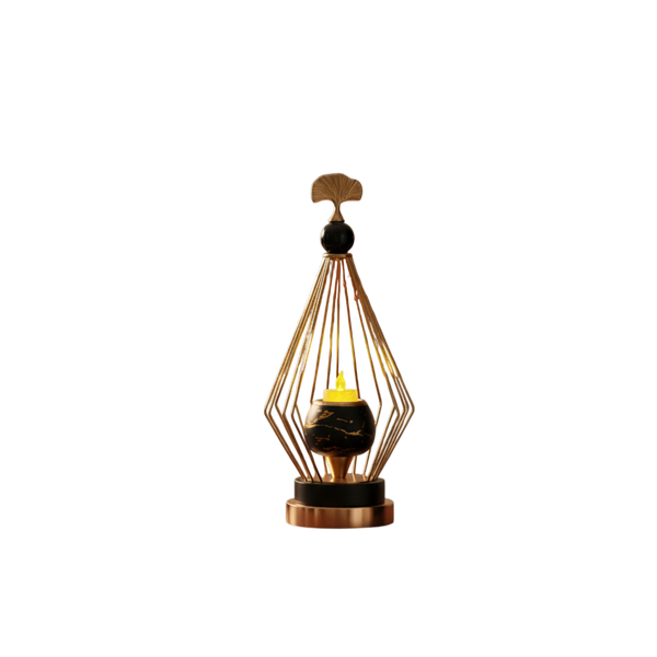 Aurora Bloom Metallic Cage Candle Holder
