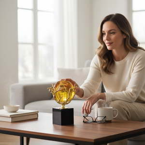 Opulent Crystal Lotus Ball Accent Ornament
