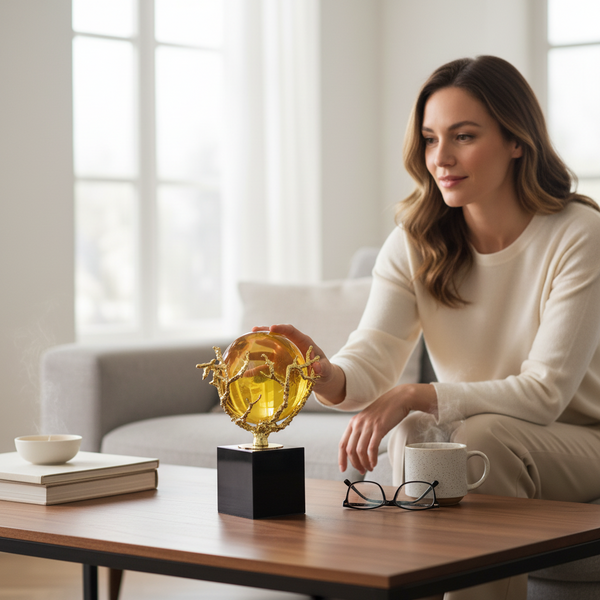 Opulent Crystal Lotus Ball Accent Ornament