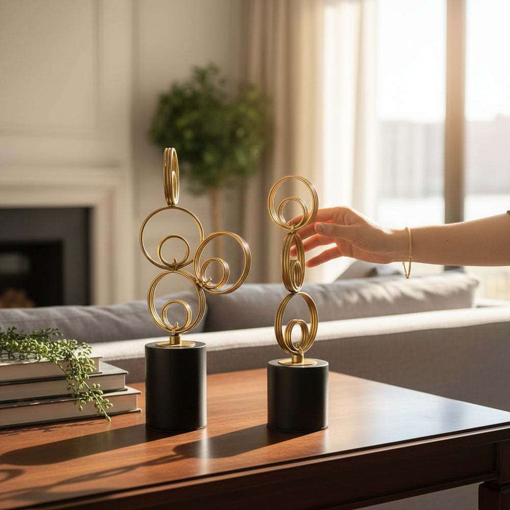 Modern Sculptural Metallic Table Ornament