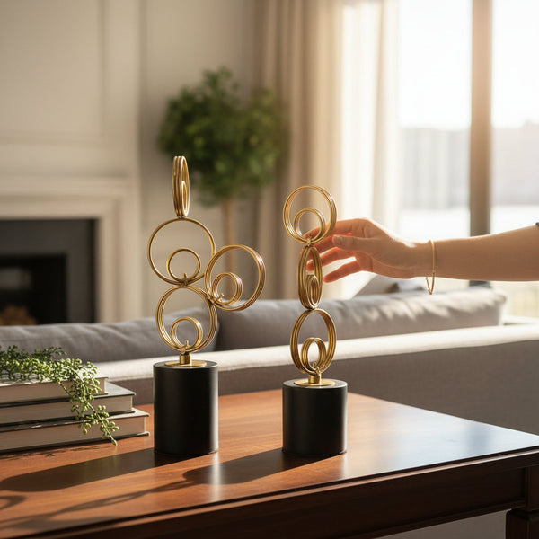 Modern Sculptural Metallic Table Ornament