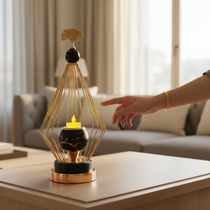 Aurora Bloom Metallic Cage Candle Holder