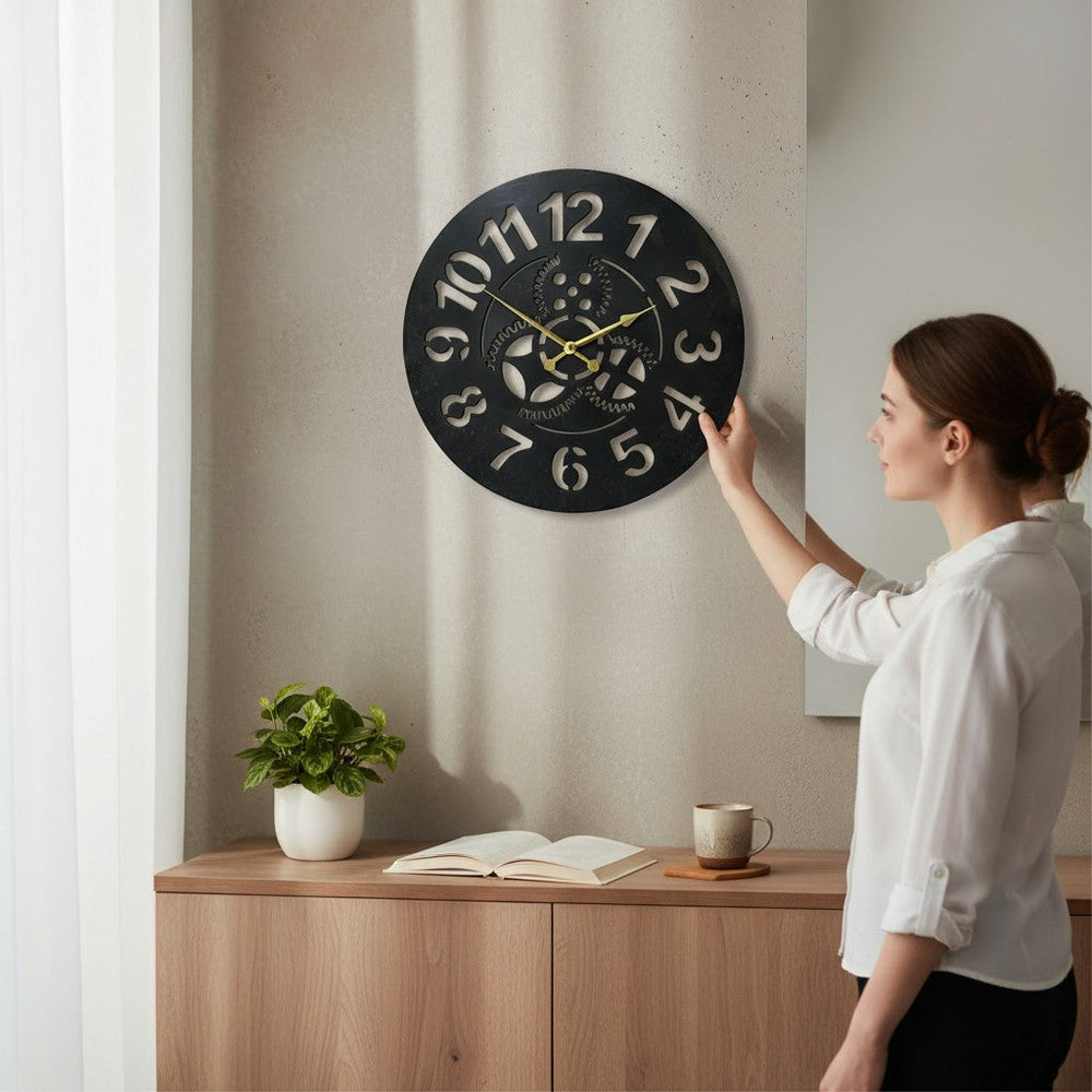 Royal Bronze Black Wall Timepiece